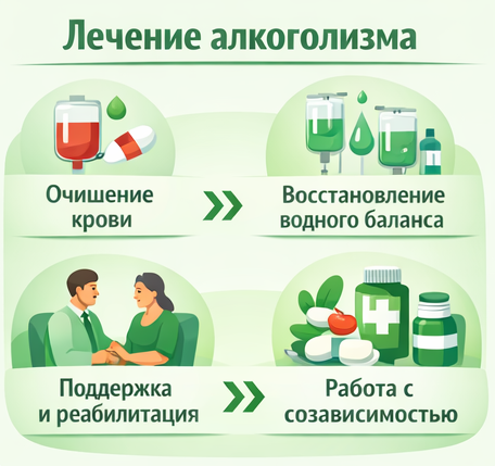 лечение алкоголизма в Саянске этапы